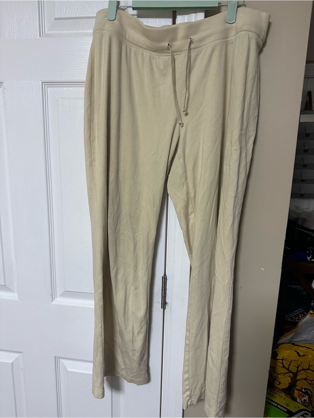 Route 66 Cream Boot-Cut Drawstring Pants